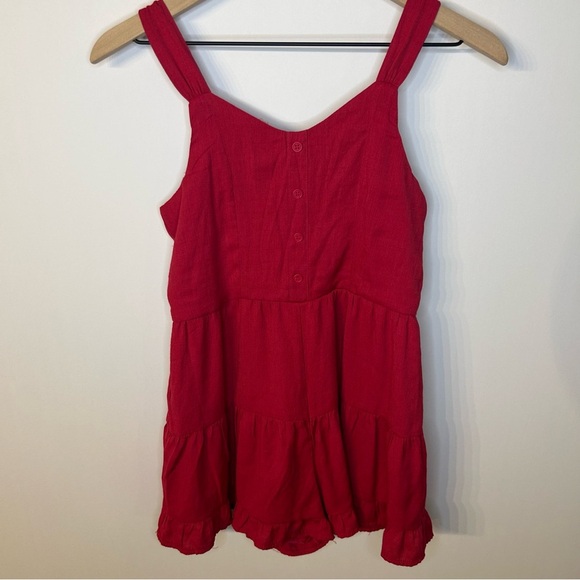 Franki by Francesca’s Girl’s Ruffle Tiered Sleeveless Romper in Red, Size 14 - Picture 2 of 10